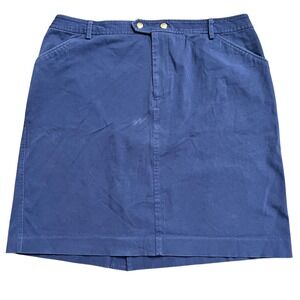 Lauren Ralph Lauren Skirt Women's Size 16 Blue‎ Cotton Blend Career Casual